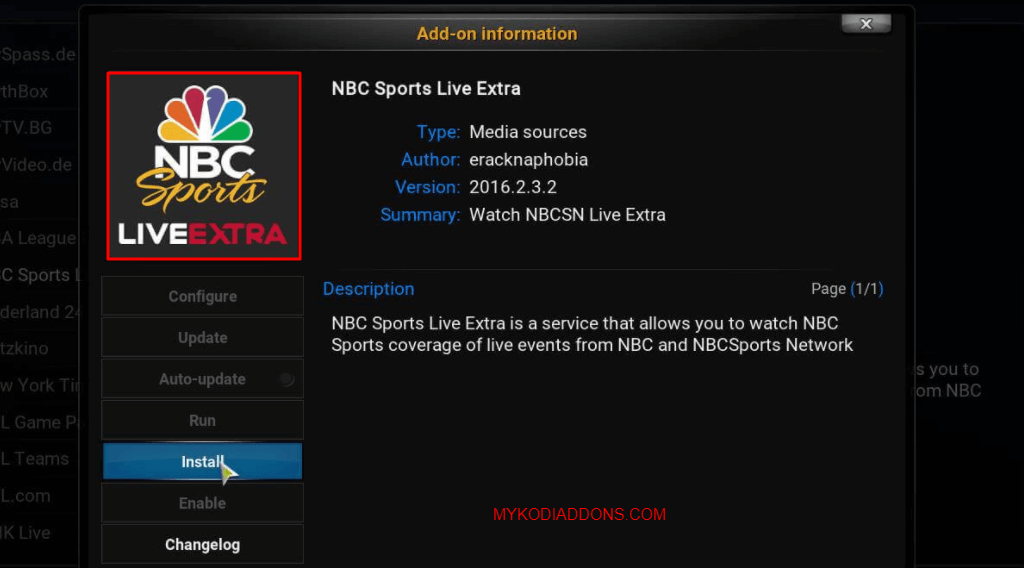 How to Install NBC Sports Live Extra Kodi addon from eracknaphobia Repo