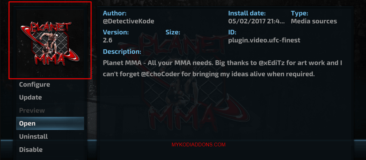 How to Install Planet MMA Kodi addon