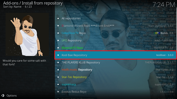 Select Kodi Bae Repository