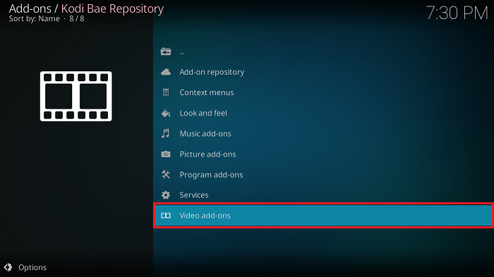 Video Addons from Kodi Bae