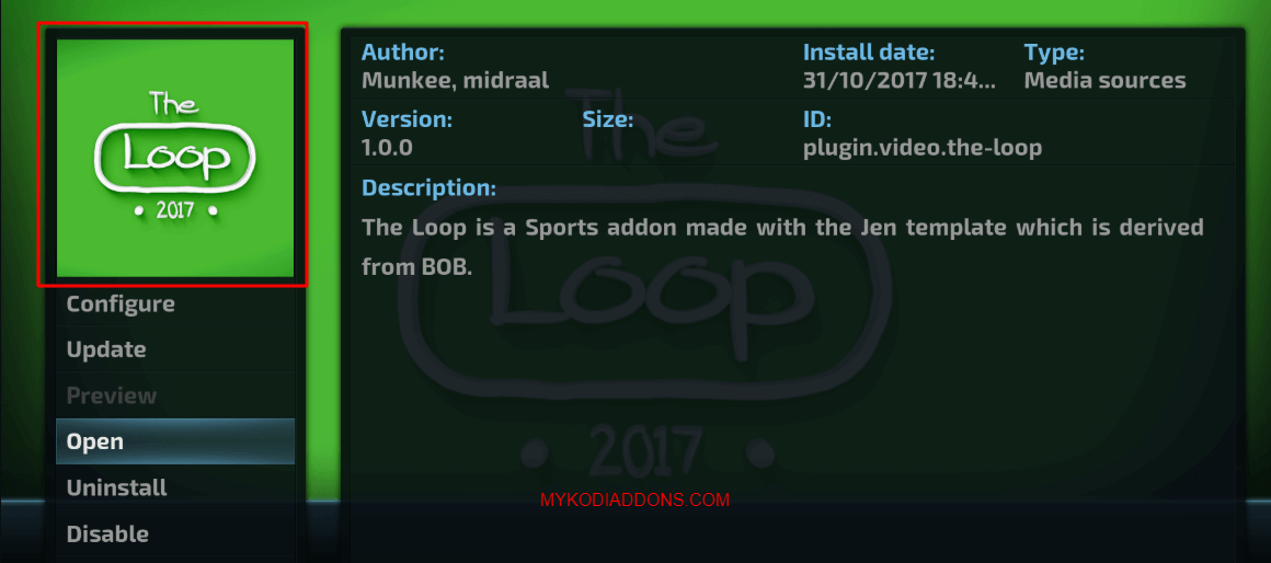 How to install The Loop Kodi addon on Krypton 2018