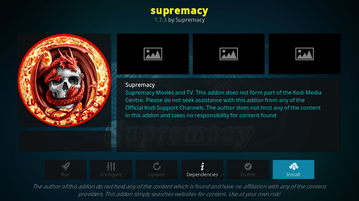 Install Supremacy Kodi Addon