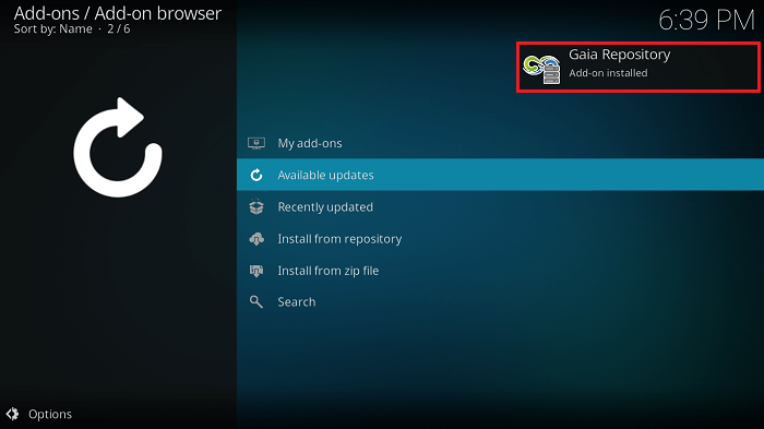 Gaia Repository Addon Installed