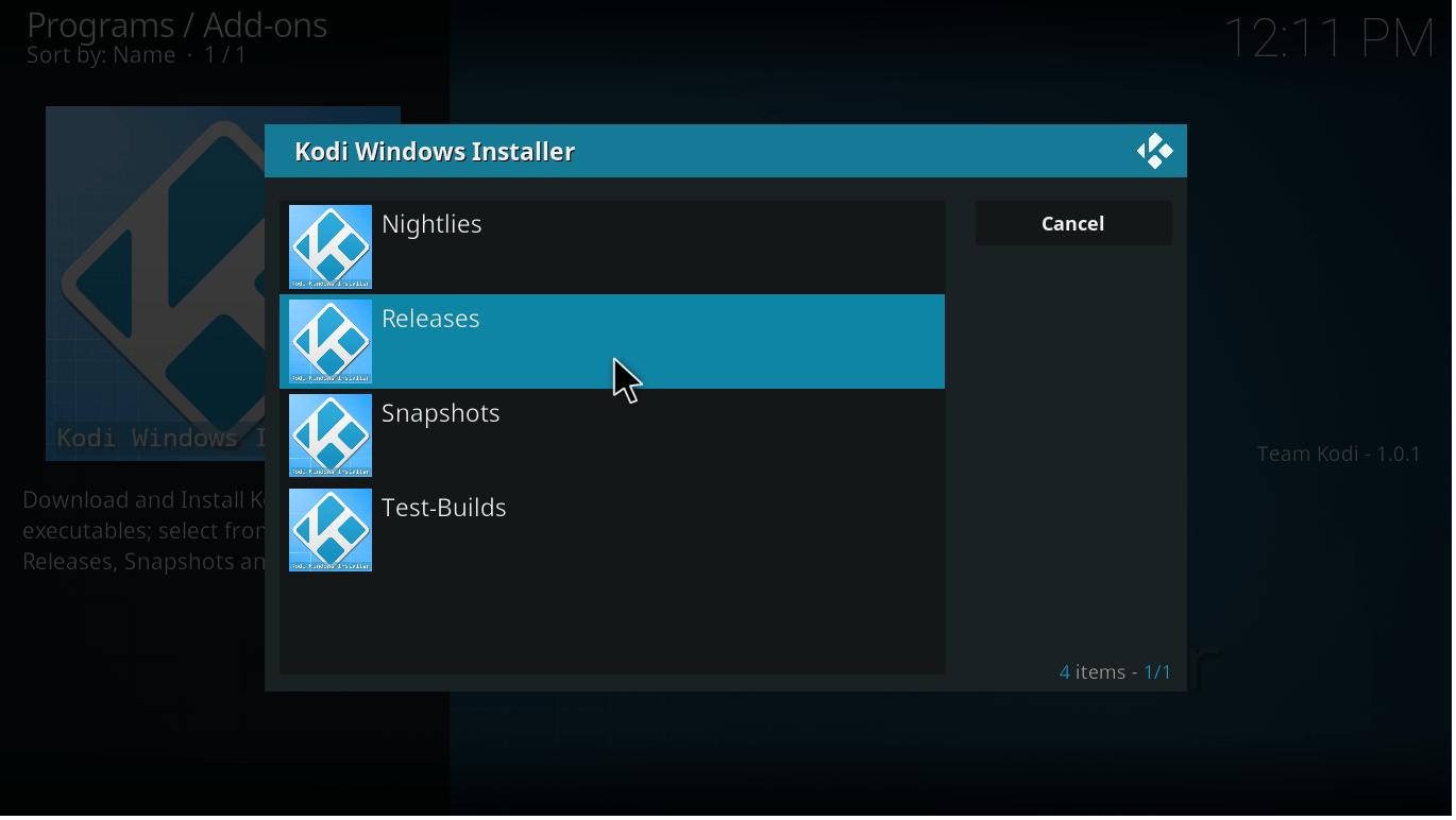 kodi version 19.1