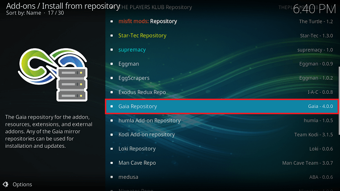 Select Gaia Repository