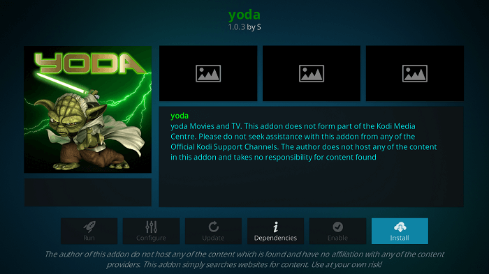 Install Yoda addon