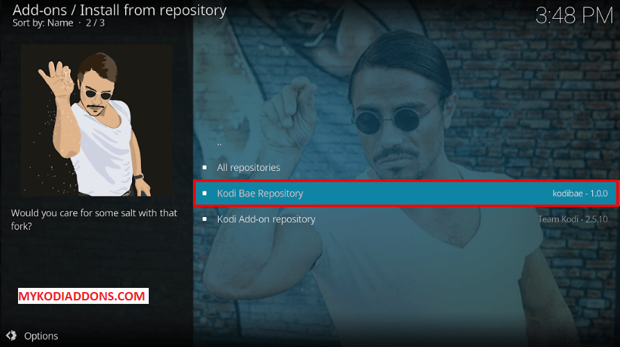 Select Kodi Bae Repository