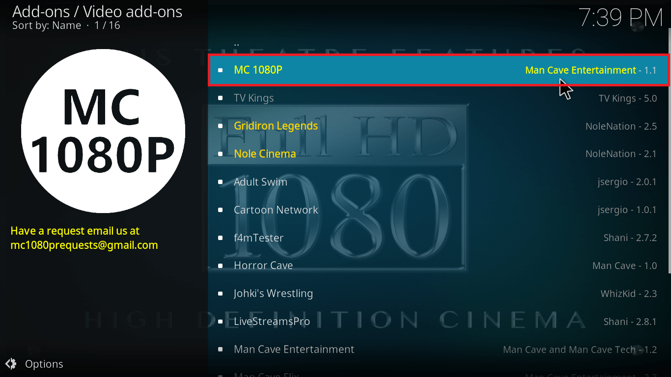 MC install. Install mc001. Tech options.