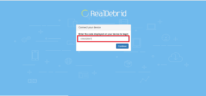 where to enter real debrid code