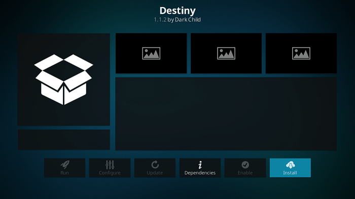 Install Destiny Addon