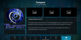 Install Tempest Kodi Addon on Leia 18