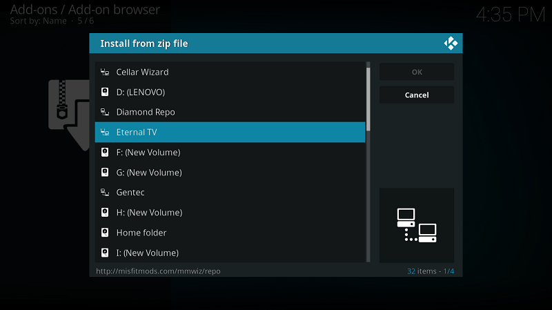 Select Eternal TV Source File