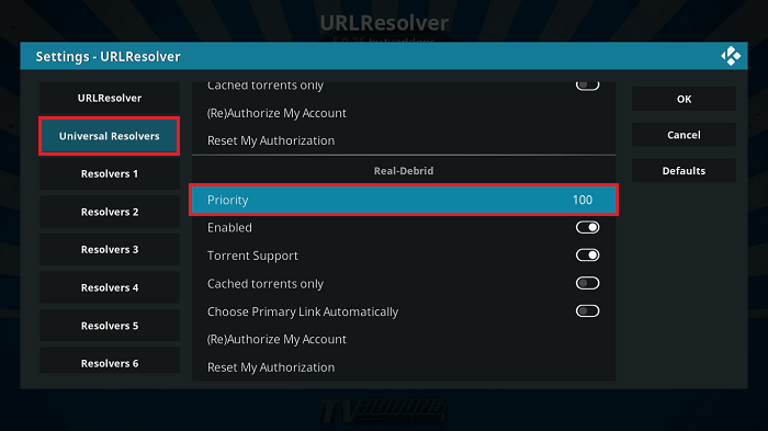 Select Priority from URLResolver