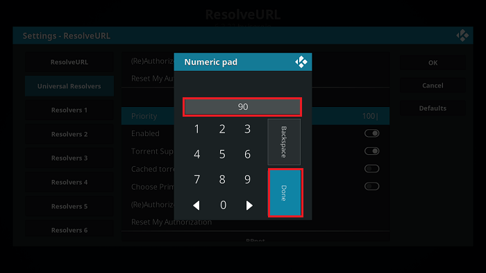 setați prioritatea la 90