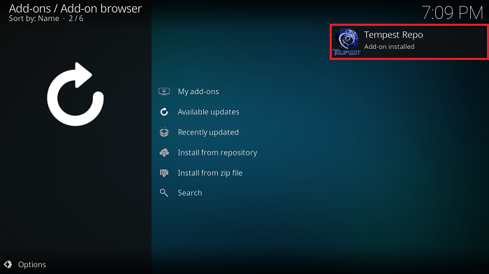 Tempest Repo Addon Installedd