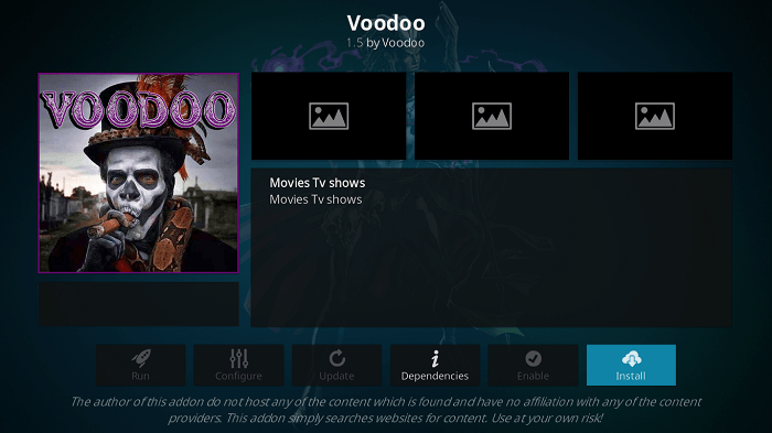 Install Voodoo Addon on Kodi Leia