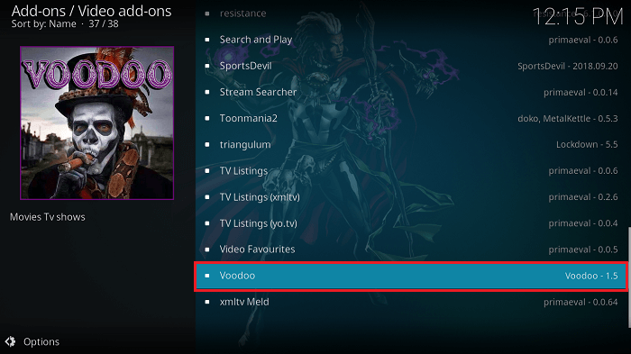 Select Voodoo Kodi Addon