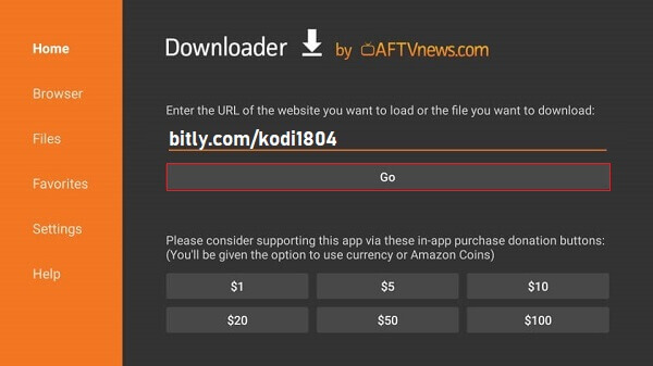 Enter the Download URL