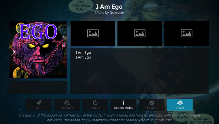 I Am Ego Kodi Addon