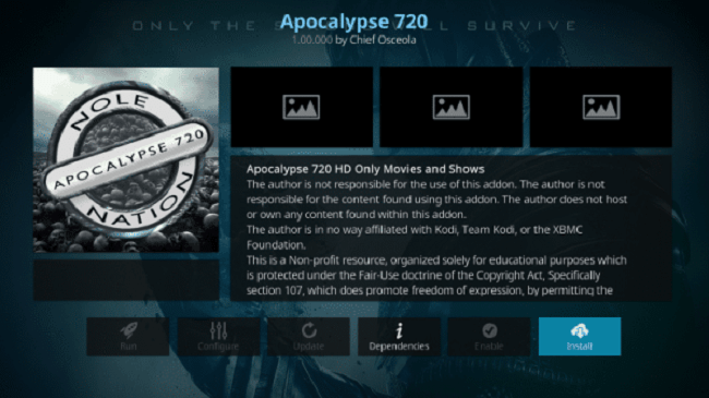 How to Install Apocalypse 720 Kodi Addon