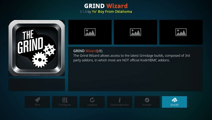 How to Install Grind Kodi Build on Leia