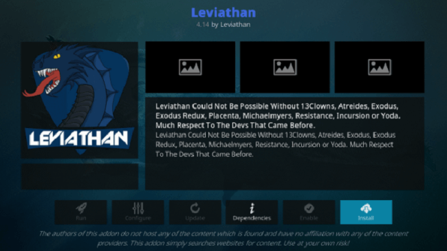 Install Leviathan Kodi Addon on Leia